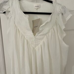NWT Bohme White Ruffle Women’s Top